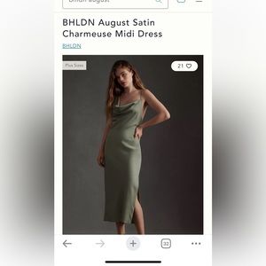 BHLDN August Satin Charmeuse Midi Dress